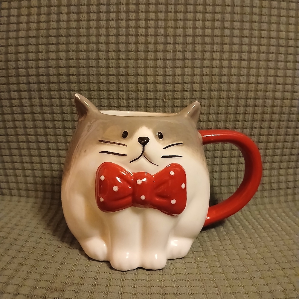 Wondershop 2023 By Target 3D Cat W/ Red Bowtie Mug (011326D)
